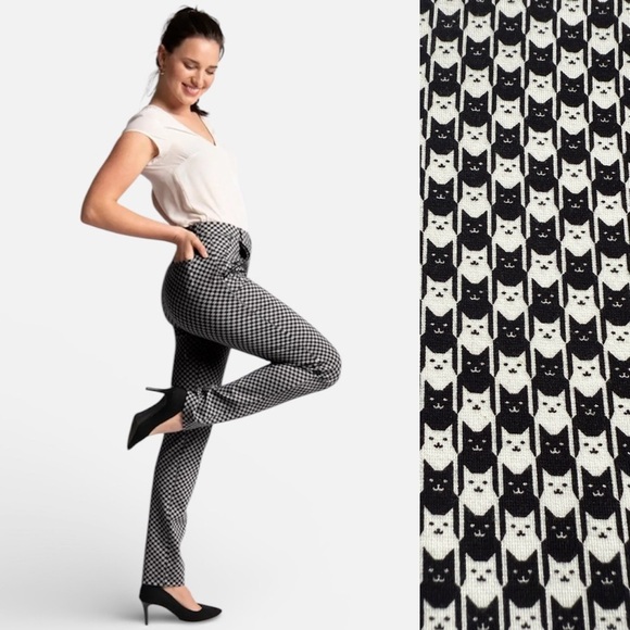 Betabrand Pants - BETABRAND Cat Print Pants Size Small